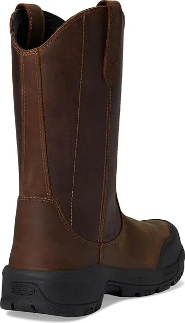 KEEN Utility Evanston Pull-On Waterproof Boot (Carbon-Fiber Toe) Women's Work Boots Bison/Black : 5.5 D - Wide, Leather - Image 4