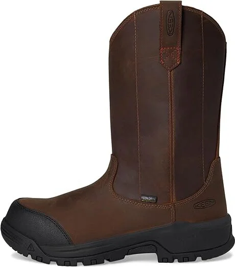 KEEN Utility Evanston Pull-On Waterproof Boot (Carbon-Fiber Toe) Women's Work Boots Bison/Black : 5.5 D - Wide, Leather - Image 6
