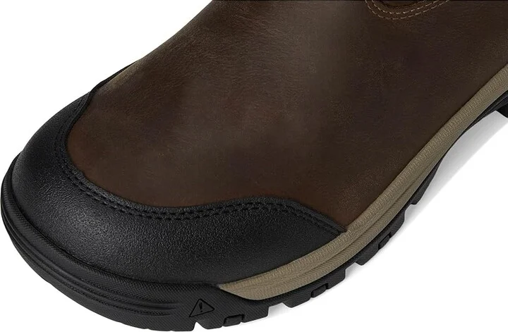 KEEN Utility Evanston Pull-On Waterproof Boot (Soft Toe) Men's Work Boots Bison/Black : 11 EE - Wide, Leather - Image 2
