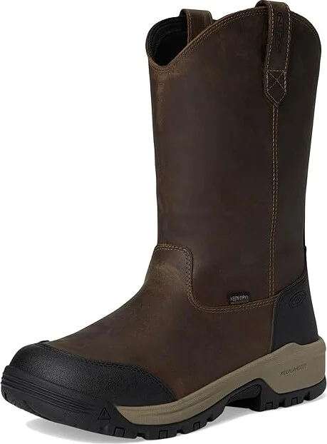 KEEN Utility Evanston Pull-On Waterproof Boot (Soft Toe) Men's Work Boots Bison/Black : 11 EE - Wide, Leather - Image 5