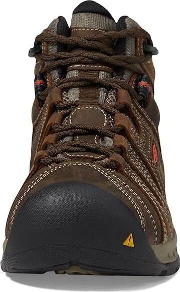 KEEN Utility Flint II Mid Soft Toe Men's Work Boots Cascade Brown/Burnt Ochre : 9 EE - Wide, Textile/Leather - Image 4