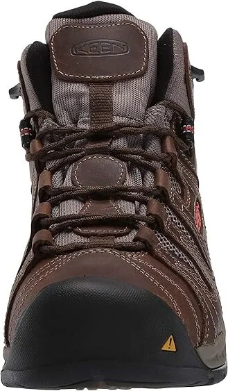 KEEN Utility Flint II Mid Soft Toe Men's Work Boots Cascade Brown/Burnt Ochre : 9 EE - Wide, Textile/Leather - Image 6