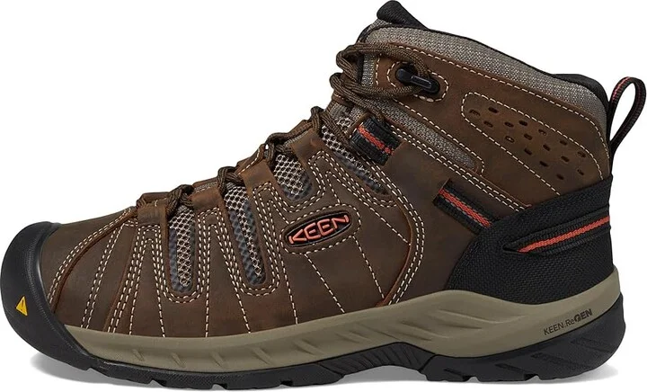KEEN Utility Flint II Mid Soft Toe Men's Work Boots Cascade Brown/Burnt Ochre : 9 EE - Wide, Textile/Leather - Image 7