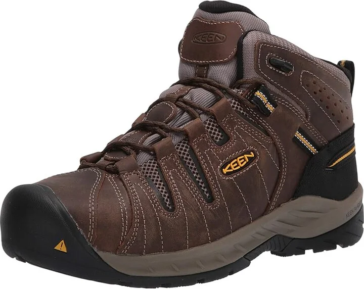 KEEN Utility Flint II Mid Steel Toe Men's Work Boots Cascade Brown/Golden Rod : 15 D - Medium, Textile/Leather - Image 2