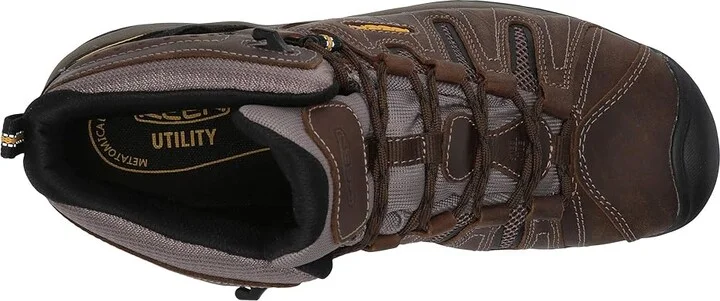 KEEN Utility Flint II Mid Steel Toe Men's Work Boots Cascade Brown/Golden Rod : 15 D - Medium, Textile/Leather - Image 3