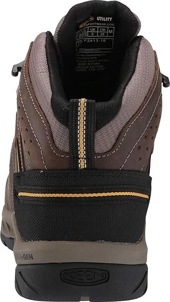 KEEN Utility Flint II Mid Steel Toe Men's Work Boots Cascade Brown/Golden Rod : 15 D - Medium, Textile/Leather - Image 5