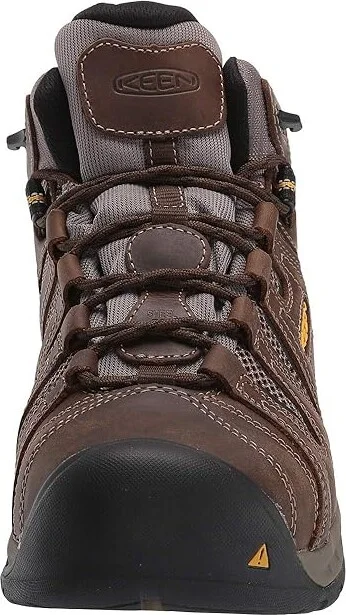 KEEN Utility Flint II Mid Steel Toe Men's Work Boots Cascade Brown/Golden Rod : 15 D - Medium, Textile/Leather - Image 6