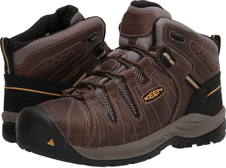 KEEN Utility Flint II Mid Steel Toe Men's Work Boots Cascade Brown/Golden Rod : 15 D - Medium, Textile/Leather