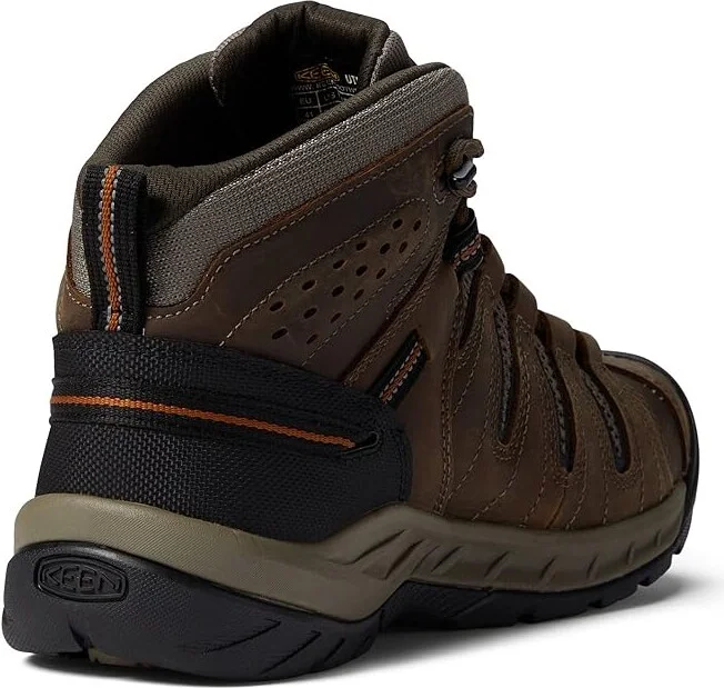 KEEN Utility Flint II Mid Waterproof Soft Toe Men's Shoes Black Olive/Brindle : 9.5 EE - Wide, Leather - Image 4