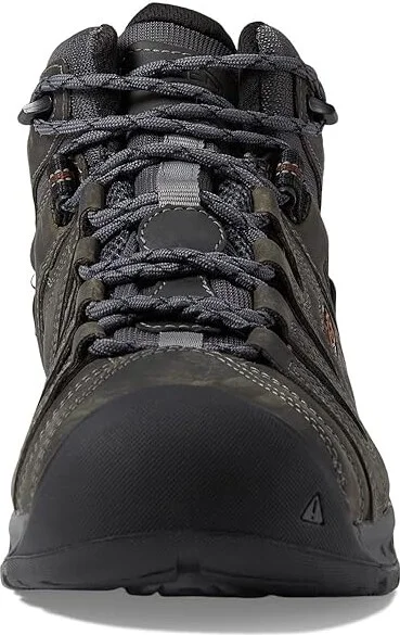 KEEN Utility Flint II Mid Waterproof Soft Toe Men's Shoes Steel Grey/Tortoise Shell : 15 D - Medium, Leather - Image 2