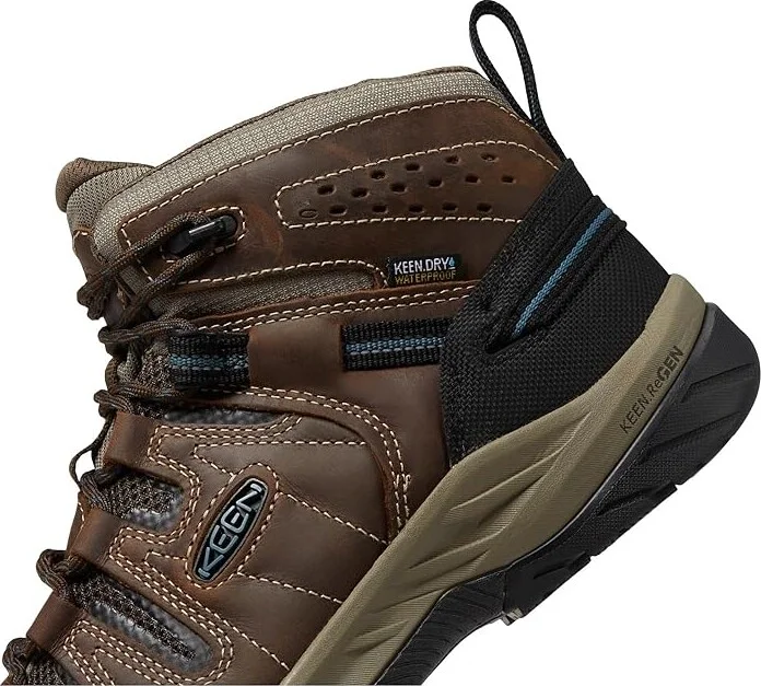 KEEN Utility Flint II Mid Waterproof (Steel Toe) Men's Work Boots Cascade Brown/Orion Blue : 9.5 EE - Wide, Textile/Leather - Image 5