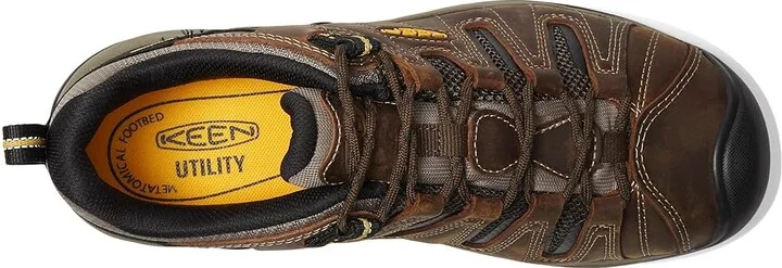 KEEN Utility Flint II (Soft Toe) Men's Work Boots Cascade Brown/Golden Rod : 9.5 EE - Wide, Textile/Leather - Image 3