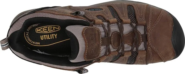KEEN Utility Flint II Waterproof (Steel Toe) Men's Work Boots Cascade Brown/Orion Blue : 9.5 EE - Wide, Textile/Leather - Image 3