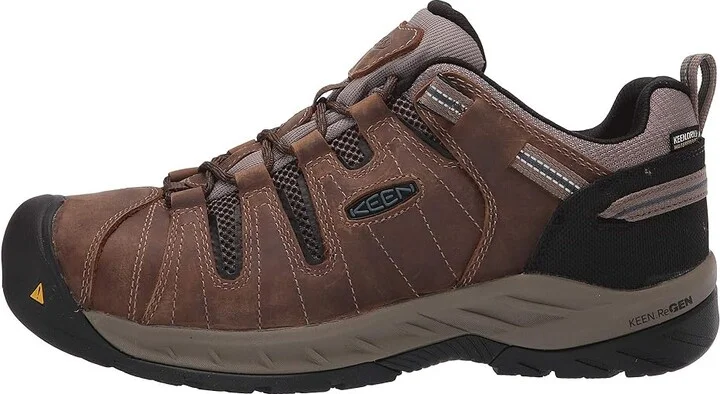 KEEN Utility Flint II Waterproof (Steel Toe) Men's Work Boots Cascade Brown/Orion Blue : 9.5 EE - Wide, Textile/Leather - Image 7