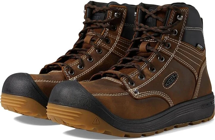 KEEN Utility Fort Wayne 6 WP Men's Shoes Dark Earth/Gum : 8.5 D - Medium, Leather