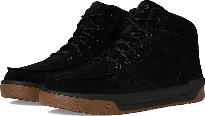 KEEN Utility Gibson Boot (Soft Toe) Men's Work Boots Black/Gum : 12 EE - Wide, Leather