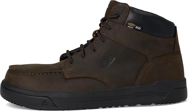 KEEN Utility Gibson ESD Boot (Carbon-Fiber Toe) Men's Work Boots Cascade Brown/Black : 14 D - Medium, Leather - Image 6