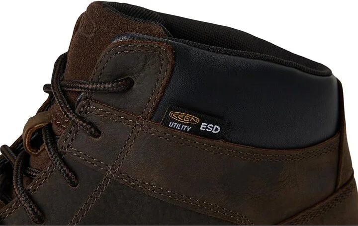 KEEN Utility Gibson ESD Boot (Carbon-Fiber Toe) Men's Work Boots Cascade Brown/Black : 14 D - Medium, Leather - Image 7