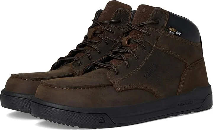 KEEN Utility Gibson ESD Boot (Carbon-Fiber Toe) Men's Work Boots Cascade Brown/Black : 14 D - Medium, Leather