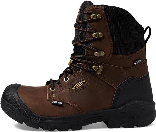 KEEN Utility Independence 8 Waterproof Soft Toe Men's Work Boots Dark Earth/Black : 9.5 D - Medium, Leather - Image 6