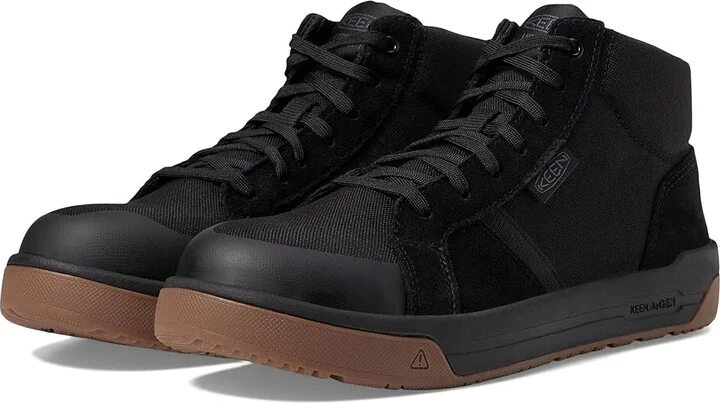 KEEN Utility Kenton Mid (Comp Toe) Men's Shoes Black/Gum : 7.5 D - Medium, Leather