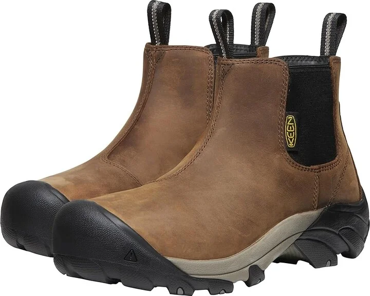 KEEN Utility Lansing Chelsea Steel Toe Men's Work Pull-on Boots Dark Earth/Brindle : 9 EE - Wide, Leather