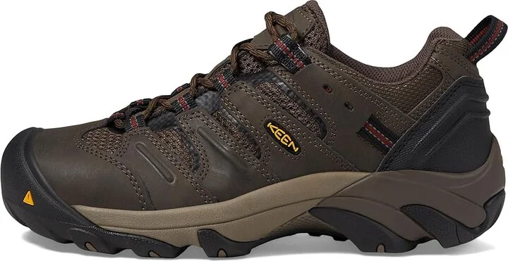KEEN Utility Lansing Low (Steel Toe) Men's Work Boots Cascade Brown/Fired Brick : 9.5 EE - Wide, Leather - Image 7