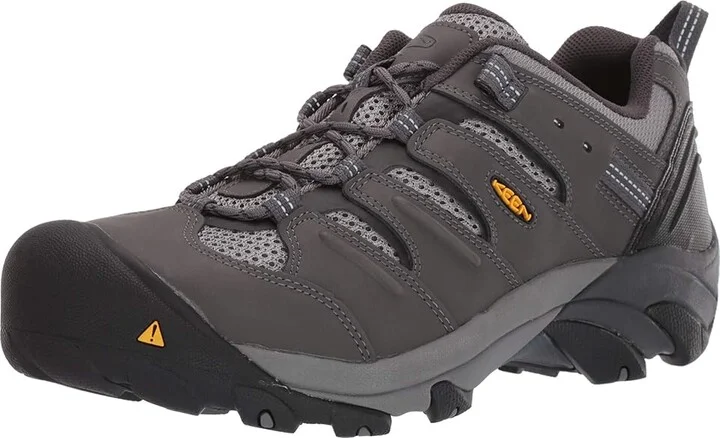 KEEN Utility Lansing Low (Steel Toe) Men's Work Boots Magnet/Majolica Blue : 9.5 EE - Wide, Leather - Image 2