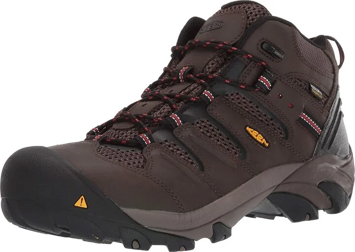 KEEN Utility Lansing Mid Waterproof Steel Toe Men's Work Boots Cascade Brown/Brindle : 9.5 EE - Wide, Leather - Image 2