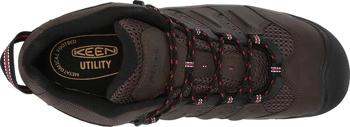 KEEN Utility Lansing Mid Waterproof Steel Toe Men's Work Boots Cascade Brown/Brindle : 9.5 EE - Wide, Leather - Image 3