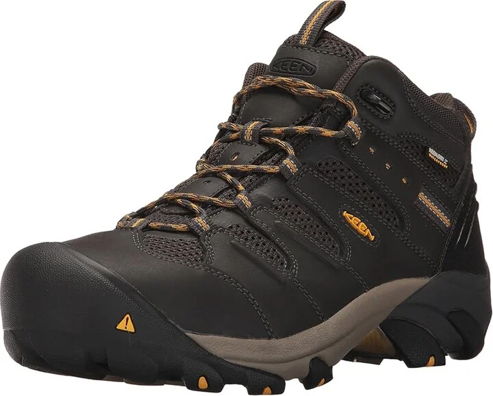 KEEN Utility Lansing Mid Waterproof Steel Toe Men's Work Boots Raven/Tawny Olive : 10 D - Medium, Leather - Image 2