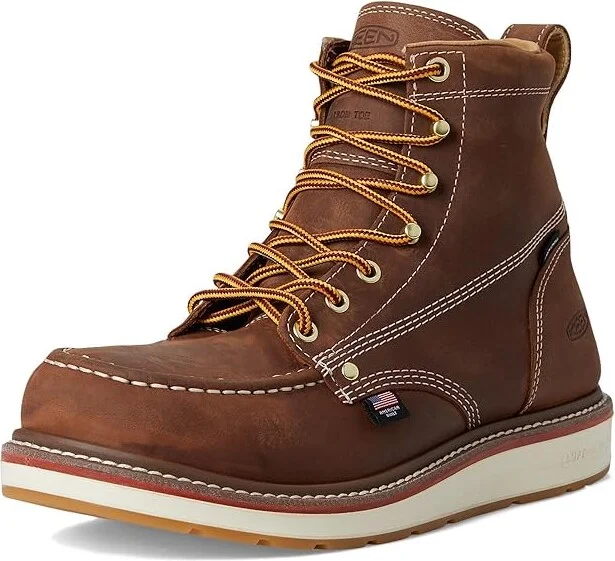 KEEN Utility Liberty 6 Waterproof Boot (Carbon-Fiber Toe) Men's Work Boots Chestnut/Gum : 7 D - Medium, Leather - Image 5
