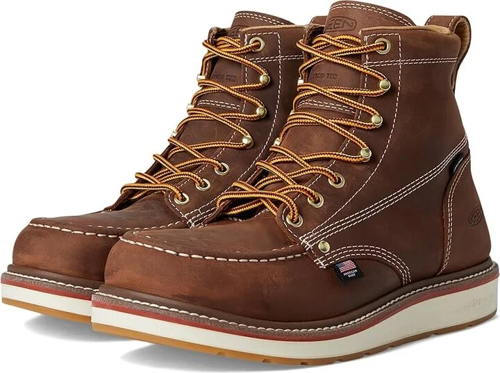 KEEN Utility Liberty 6 Waterproof Boot (Carbon-Fiber Toe) Men's Work Boots Chestnut/Gum : 7 D - Medium, Leather
