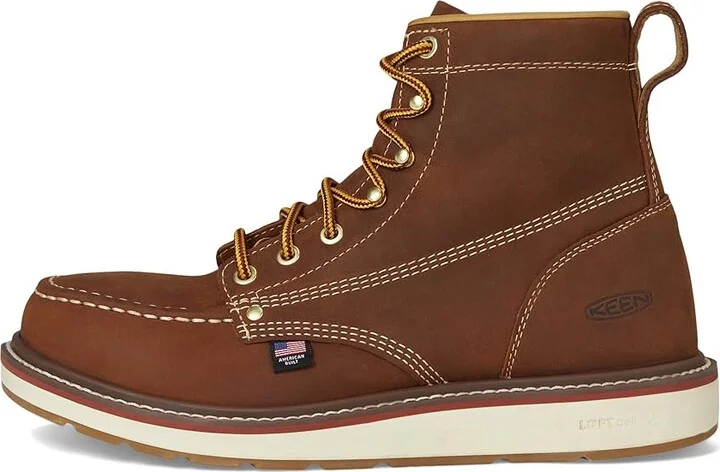 KEEN Utility Liberty 6 Waterproof Boot (Soft Toe) Men's Work Boots Leather Brown/Birch : 11 EE - Wide - Image 6