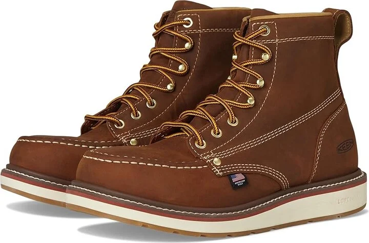 KEEN Utility Liberty 6 Waterproof Boot (Soft Toe) Men's Work Boots Leather Brown/Birch : 11 EE - Wide