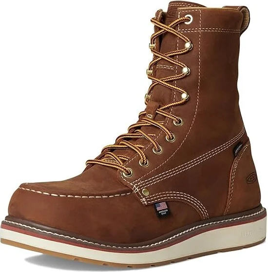 KEEN Utility Liberty 8 Waterproof Boot (Soft Toe) Men's Work Boots Leather Brown/Birch : 11 EE - Wide - Image 5