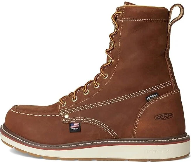 KEEN Utility Liberty 8 Waterproof Boot (Soft Toe) Men's Work Boots Leather Brown/Birch : 11 EE - Wide - Image 6