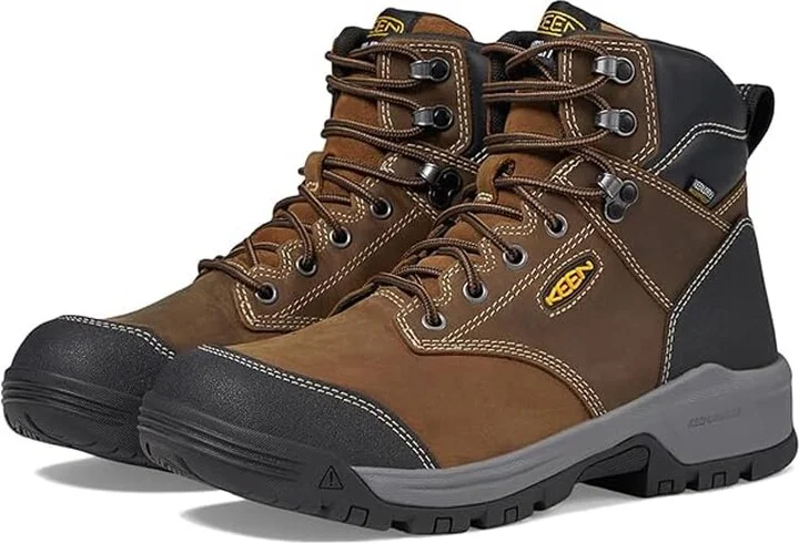 KEEN Utility Men's Evanston 6” Soft Toe Waterproof Leather Durable Construction Work Boots