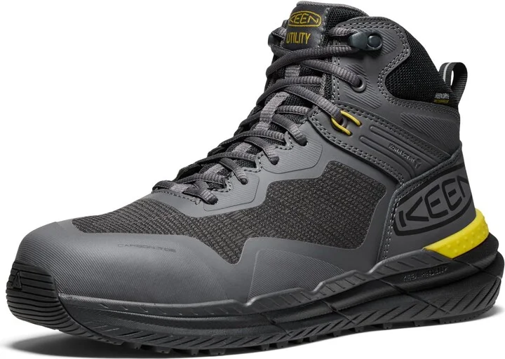 KEEN Utility Men's Synchro Mid Height Composite Toe Waterproof Durable Comfortable Sneaker Style Work Boots