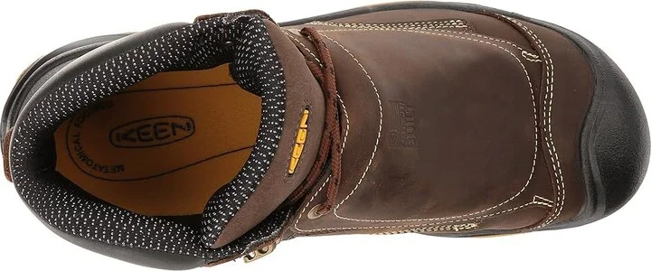 KEEN Utility Mt. Vernon 6 External Met (Steel Toe) Men's Work Pull-on Boots Cascade Brown/Tawney Olive : 9.5 EE - Wide, Suede - Image 3