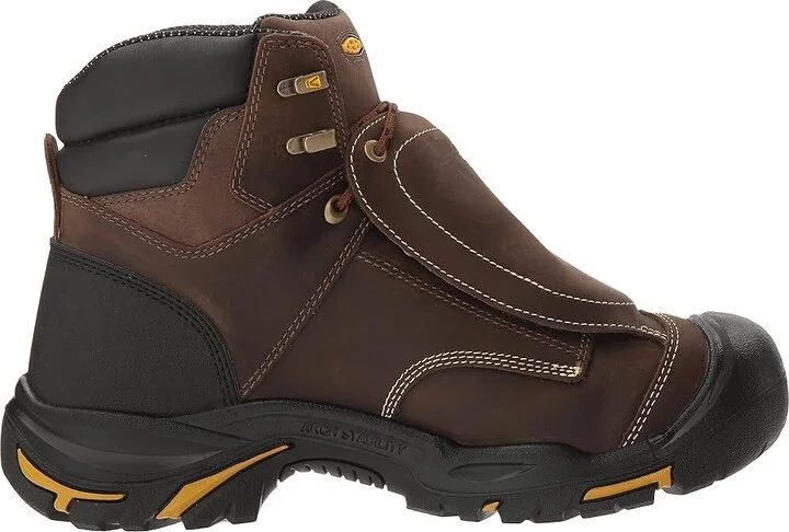 KEEN Utility Mt. Vernon 6 External Met (Steel Toe) Men's Work Pull-on Boots Cascade Brown/Tawney Olive : 9.5 EE - Wide, Suede - Image 8