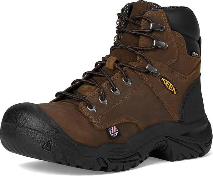 KEEN Utility Mt Vernon II 6 Waterproof Boot (Steel Toe) Men's Hiking Boots Dark Earth/Black : 7.5 D - Medium, Leather - Image 5