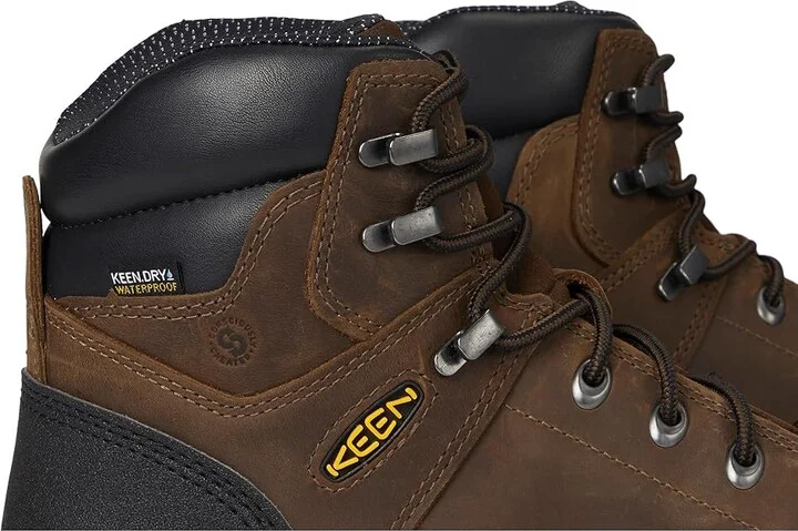 KEEN Utility Mt Vernon II 6 Waterproof Boot (Steel Toe) Men's Hiking Boots Dark Earth/Black : 7.5 D - Medium, Leather - Image 7
