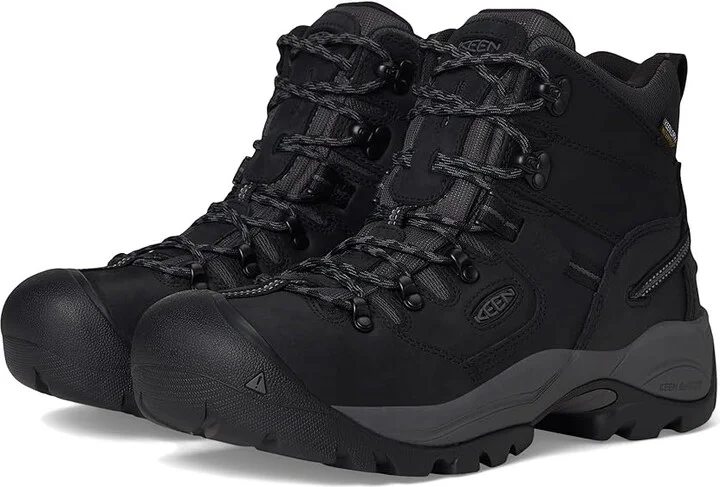 KEEN Utility Pittsburgh Energy 6 Waterproof (Comp Toe) Men's Shoes Black/Forged Iron : 15 D - Medium, Leather