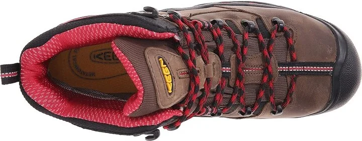 KEEN Utility Pittsburgh (Steel Toe) Men's Work Boots Bison/Red : 7 D - Medium, Suede - Image 3