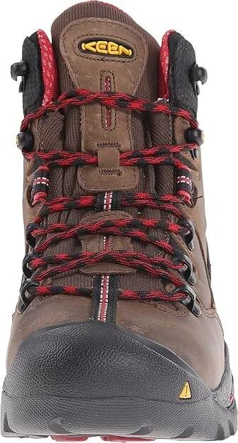 KEEN Utility Pittsburgh (Steel Toe) Men's Work Boots Bison/Red : 7 D - Medium, Suede - Image 6
