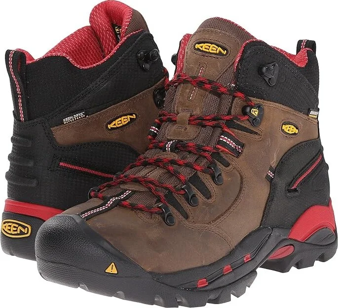 KEEN Utility Pittsburgh (Steel Toe) Men's Work Boots Bison/Red : 7 D - Medium, Suede