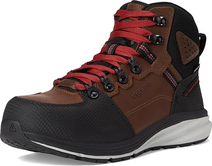 KEEN Utility Red Hook Mid Waterproof (Comp Toe) Men's Shoes Tobacco/Black : 9.5 EE - Wide, Textile/Leather - Image 5