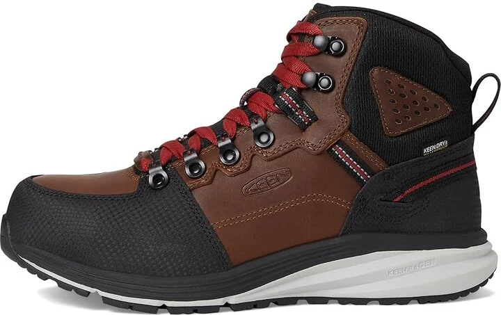 KEEN Utility Red Hook Mid Waterproof (Comp Toe) Men's Shoes Tobacco/Black : 9.5 EE - Wide, Textile/Leather - Image 6