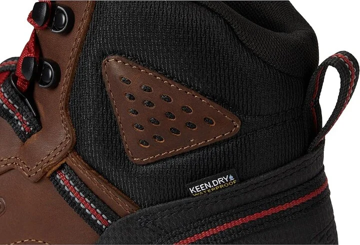 KEEN Utility Red Hook Mid Waterproof (Comp Toe) Men's Shoes Tobacco/Black : 9.5 EE - Wide, Textile/Leather - Image 7